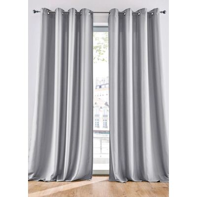 bonprix Pflegeleichte Vorhänge mit recyceltem Polyester(2er Pack) grau 4 (H/B: 245/140 cm) bonprix Pflegeleichte Vorhänge mit recyceltem Polyester(2er Pack) grau 4 (H/B: 245/140 cm)