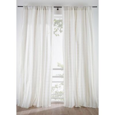 bonprix Bio Baumwoll Vorhang mit Streifen (1er Pack) beige 4 (H/B: 245/110 cm) bonprix Bio Baumwoll Vorhang mit Streifen (1er Pack) beige 4 (H/B: 245/110 cm)