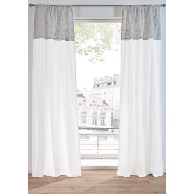 bonprix Vorhang mit Stickerei-Kante aus Bio-Baumwolle (1er Pack) grau 4 (H/B: 245/110 cm) bonprix Vorhang mit Stickerei-Kante aus Bio-Baumwolle (1er Pack) grau 4 (H/B: 245/110 cm)