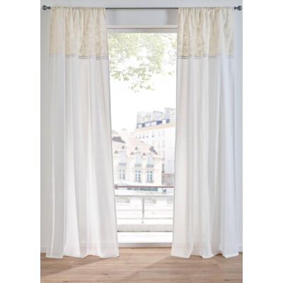 bonprix Vorhang mit Stickerei-Kante aus Bio-Baumwolle (1er Pack) beige 4 (H/B: 245/110 cm) bonprix Vorhang mit Stickerei-Kante aus Bio-Baumwolle (1er Pack) beige 4 (H/B: 245/110 cm)
