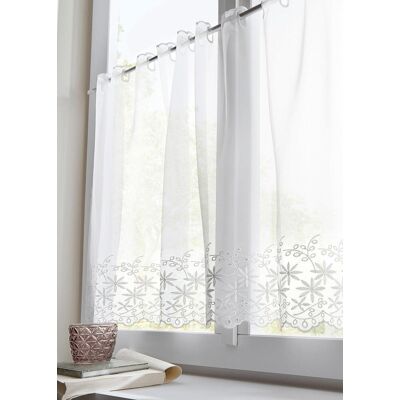 bonprix Café-Vorhang - Voile-Gewebe mit Spitzenstickerei bonprix Café-Vorhang - Voile-Gewebe mit Spitzenstickerei