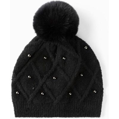 bonprix Mütze mit Bommel schwarz 0 bonprix Mütze mit Bommel schwarz 0