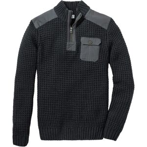 bonprix Grobstrick Troyer Pullover mit Web-Besatz grau 48 bonprix Grobstrick Troyer Pullover mit Web-Besatz grau 48