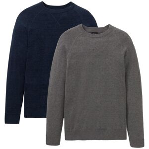 bonprix Feinstrickpullover aus reiner Baumwolle (2er Pack) grau 56 bonprix Feinstrickpullover aus reiner Baumwolle (2er Pack) grau 56