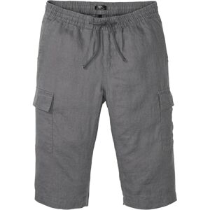 bonprix Regular Fit Cargo-Bermuda aus luftigem Leinen-Mix grau 46 bonprix Regular Fit Cargo-Bermuda aus luftigem Leinen-Mix grau 46