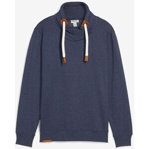 bonprix Schalkragen-Sweatshirt mit Lederimitat Details blau 56 bonprix Schalkragen-Sweatshirt mit Lederimitat Details blau 56