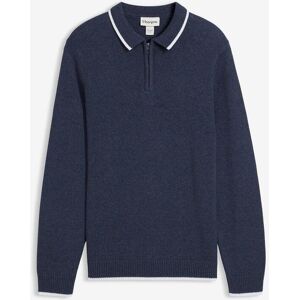 bonprix Polo Pullover mit recycelter Baumwolle blau 44 bonprix Polo Pullover mit recycelter Baumwolle blau 44