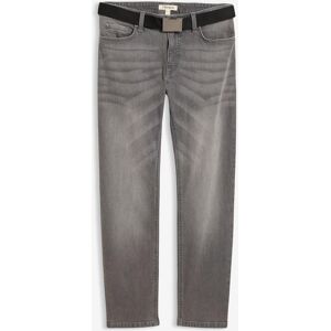 bonprix Regular Fit Stretch-Jeans mit Gürtel, Straight grau 34 bonprix Regular Fit Stretch-Jeans mit Gürtel, Straight grau 34