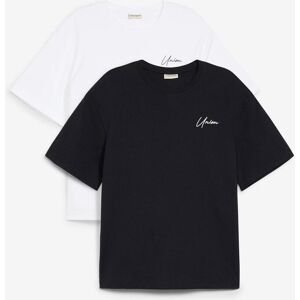 bonprix T-Shirt aus schwerer Baumwoll-Qualität (2er Pack) schwarz 48 bonprix T-Shirt aus schwerer Baumwoll-Qualität (2er Pack) schwarz 48