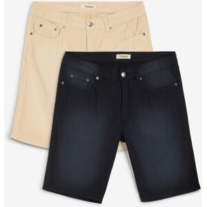 bonprix Leichte Bermuda mit Dehnbund aus colored Denim, Regular Fit (2er Pack) beige 42 bonprix Leichte Bermuda mit Dehnbund aus colored Denim, Regular Fit (2er Pack) beige 42