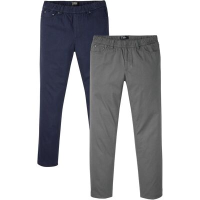 bonprix Regular-Fit Schlupfhose Straight (2er Pack) blau 52 bonprix Regular-Fit Schlupfhose Straight (2er Pack) blau 52