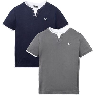 bonprix 2-in-1-Shirt (2er Pack) blau 52 bonprix 2-in-1-Shirt (2er Pack) blau 52