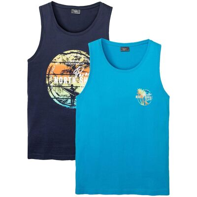 bonprix Tanktop (2er Pack) blau 52 bonprix Tanktop (2er Pack) blau 52