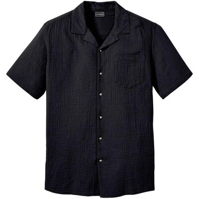 bonprix Kurzarmhemd aus Musselin in Regular Fit schwarz 47 bonprix Kurzarmhemd aus Musselin in Regular Fit schwarz 47