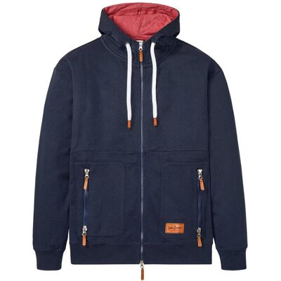 bonprix Kapuzen-Sweatjacke aus weichem Baumwoll-Mix, Loose Fit blau 60 bonprix Kapuzen-Sweatjacke aus weichem Baumwoll-Mix, Loose Fit blau 60