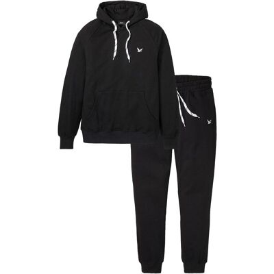 bonprix Jogginganzug (2-tlg. Set) aus reiner Baumwolle schwarz 44 bonprix Jogginganzug (2-tlg. Set) aus reiner Baumwolle schwarz 44