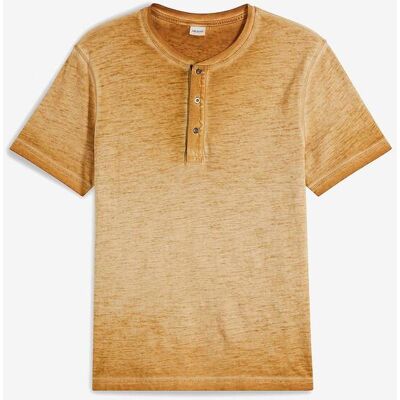bonprix Henleyshirt, Kurzarm aus reiner Bio-Baumwolle in gewaschener Optik beige 60 bonprix Henleyshirt, Kurzarm aus reiner Bio-Baumwolle in gewaschener Optik beige 60