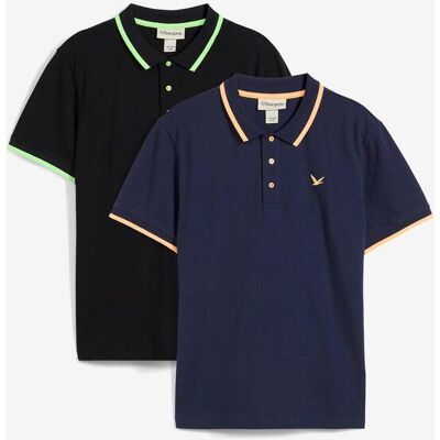 bonprix Piqué-Poloshirt aus reiner Bio-Baumwolle (2er Pack) blau 64 bonprix Piqué-Poloshirt aus reiner Bio-Baumwolle (2er Pack) blau 64