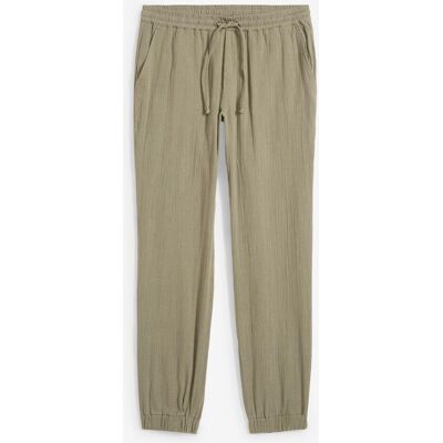 bonprix Regular Fit Schlupfhose aus weichem Musselin, Tapered grau 44 bonprix Regular Fit Schlupfhose aus weichem Musselin, Tapered grau 44