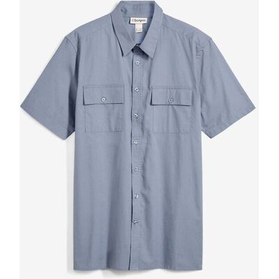 bonprix Kurzarmhemd aus Baumwolle in Regular Fit blau 51 bonprix Kurzarmhemd aus Baumwolle in Regular Fit blau 51