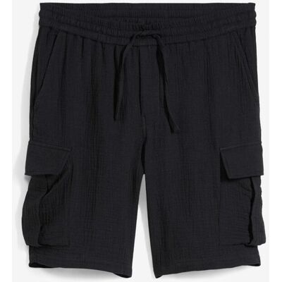 bonprix Regular Fit Cargobermuda aus luftigem Musselin schwarz 52 bonprix Regular Fit Cargobermuda aus luftigem Musselin schwarz 52