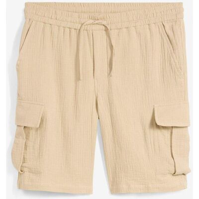 bonprix Regular Fit Cargobermuda aus luftigem Musselin beige 52 bonprix Regular Fit Cargobermuda aus luftigem Musselin beige 52