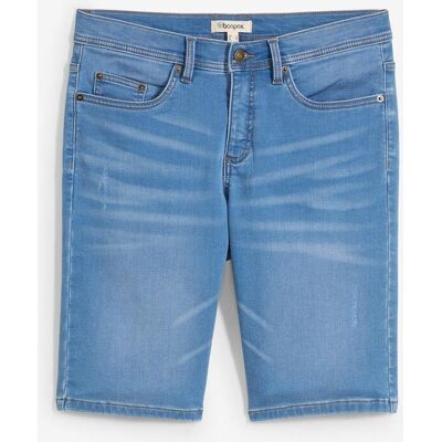 bonprix Sweat-Jeans-Bermuda m. Komfortschnitt in Regular-Fit blau 56 bonprix Sweat-Jeans-Bermuda m. Komfortschnitt in Regular-Fit blau 56
