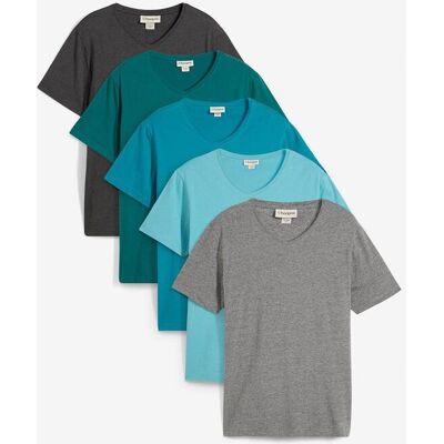 bonprix T-Shirt mit V-Ausschnitt (5er Pack) grün 60 bonprix T-Shirt mit V-Ausschnitt (5er Pack) grün 60