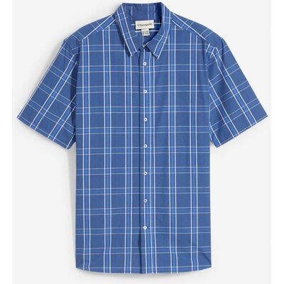 bonprix Kurzarmhemd aus Baumwolle in Regular Fit blau 49 bonprix Kurzarmhemd aus Baumwolle in Regular Fit blau 49