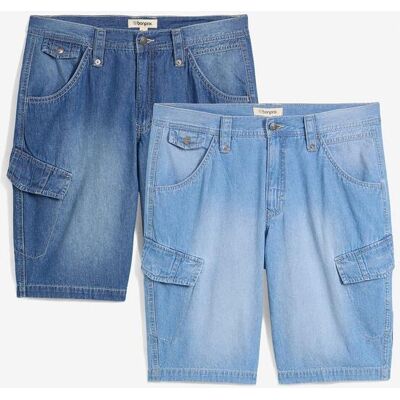 bonprix Leichte Jeans-Cargobermuda aus reiner Baumwolle, Relaxed Fit (2er Pack) blau 33 bonprix Leichte Jeans-Cargobermuda aus reiner Baumwolle, Relaxed Fit (2er Pack) blau 33
