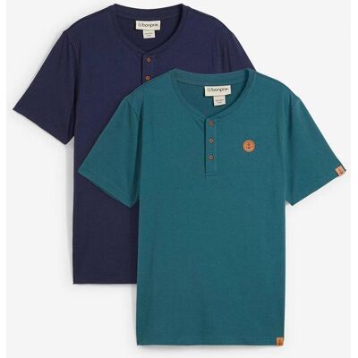 bonprix Henleyshirt aus reiner Bio-Baumwolle (2er Pack) petrol 56 bonprix Henleyshirt aus reiner Bio-Baumwolle (2er Pack) petrol 56