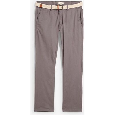 bonprix Regular Fit Chinohose mit Dehnbund und Gürtel, Straight grau 58 bonprix Regular Fit Chinohose mit Dehnbund und Gürtel, Straight grau 58