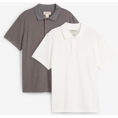 bonprix Poloshirt aus reiner Bio-Baumwolle (2er Pack) grau 68 bonprix Poloshirt aus reiner Bio-Baumwolle (2er Pack) grau 68