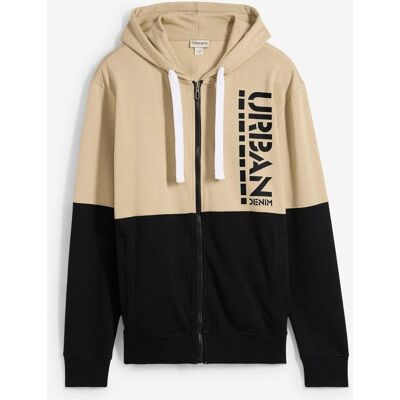 bonprix Kapuzen-Sweatjacke aus reiner Bio-Baumwolle beige 48 bonprix Kapuzen-Sweatjacke aus reiner Bio-Baumwolle beige 48