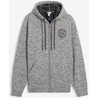 bonprix Kapuzen-Sweatjacke mit flauschigem Teddyfleece grau 60 bonprix Kapuzen-Sweatjacke mit flauschigem Teddyfleece grau 60