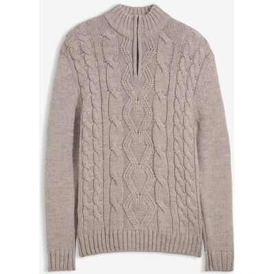 bonprix Troyer mit Zopfmuster grau 52 bonprix Troyer mit Zopfmuster grau 52