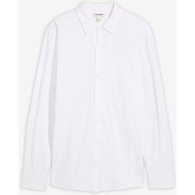 bonprix Super-Stretchhemd aus Baumwoll-Piqué in Slim Fit weiß 43 bonprix Super-Stretchhemd aus Baumwoll-Piqué in Slim Fit weiß 43
