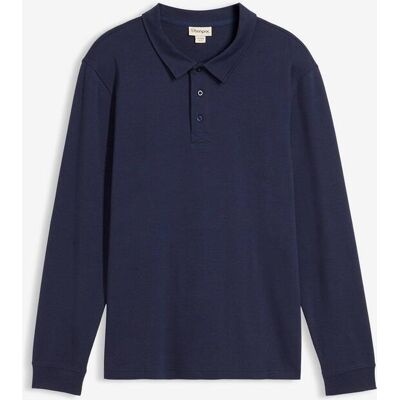 bonprix Langarm-Poloshirt aus reiner Bio-Baumwolle blau 52 bonprix Langarm-Poloshirt aus reiner Bio-Baumwolle blau 52