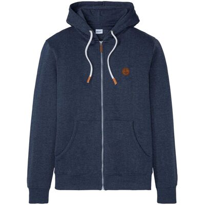 bonprix Kapuzen-Sweatjacke mit Lederimitat-Details blau 68 bonprix Kapuzen-Sweatjacke mit Lederimitat-Details blau 68