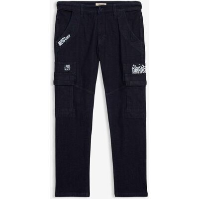 bonprix Relaxed Fit Cargo-Stretch-Jeans mit Bequembund, Straight blau 40 bonprix Relaxed Fit Cargo-Stretch-Jeans mit Bequembund, Straight blau 40