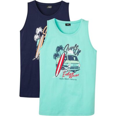 bonprix Tanktop (2er Pack) blau 48 bonprix Tanktop (2er Pack) blau 48