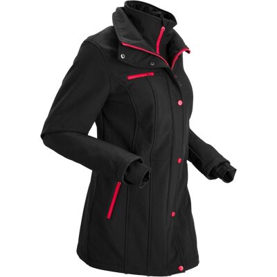 bonprix wasserabweisende Stretch-Softshell-Longjacke schwarz 54 bonprix wasserabweisende Stretch-Softshell-Longjacke schwarz 54