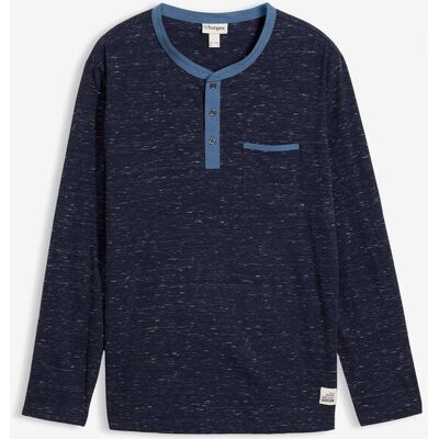 bonprix Henleyshirt aus Slub-Yarn blau 52 bonprix Henleyshirt aus Slub-Yarn blau 52