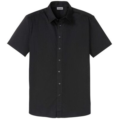 bonprix Stretch-Kurzarmhemd in Slim Fit schwarz 43 bonprix Stretch-Kurzarmhemd in Slim Fit schwarz 43