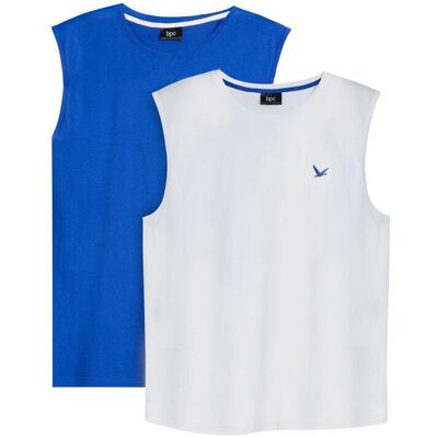 bonprix Muskelshirt aus reiner Bio-Baumwolle (2er Pack) weiß 48 bonprix Muskelshirt aus reiner Bio-Baumwolle (2er Pack) weiß 48
