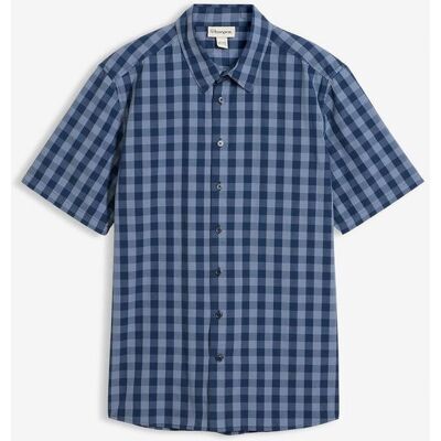 bonprix Kurzarmhemd aus Baumwolle in Regular Fit blau 45 bonprix Kurzarmhemd aus Baumwolle in Regular Fit blau 45