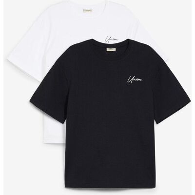 bonprix T-Shirt aus schwerer Baumwoll-Qualität (2er Pack) schwarz 64 bonprix T-Shirt aus schwerer Baumwoll-Qualität (2er Pack) schwarz 64