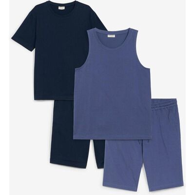 bonprix Muskelshirt, T-Shirt, 2x kurze Hose (4-tlg.Set) blau 64 bonprix Muskelshirt, T-Shirt, 2x kurze Hose (4-tlg.Set) blau 64
