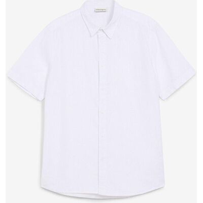 bonprix Kurzarmhemd aus Leinen-Mix in Regular Fit weiß 39 bonprix Kurzarmhemd aus Leinen-Mix in Regular Fit weiß 39