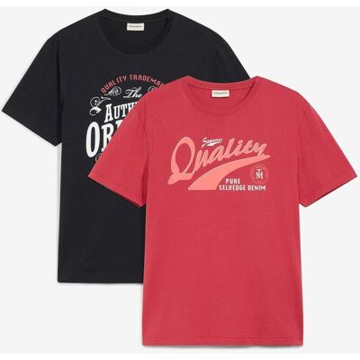 bonprix T-Shirt aus reiner Bio-Baumwolle (2er Pack) schwarz 64 bonprix T-Shirt aus reiner Bio-Baumwolle (2er Pack) schwarz 64